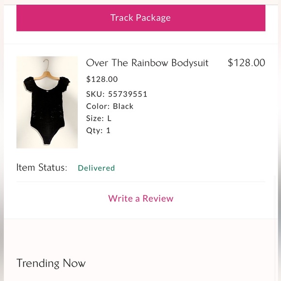 Free People Black Over the Rainbow crochet bodysuit Large - Picture 4 of 5